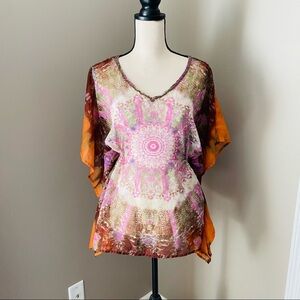 EARTHBOUND Sheer Pullover Top Sz Small